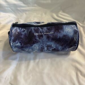 NWOT Rebecca Minkoff Blue Tie Dye Cosmetic Barrel Pouch
